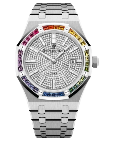 Audemars Piguet Royal Oak Whitte Gold - Rainbow Diamond Replica Watch 15413BC.YY.1220BC.01 Audemars Piguet Royal Oak Whitte Gold - Rainbow Diamond Replica Watch 15413BC.YY.1220BC.01